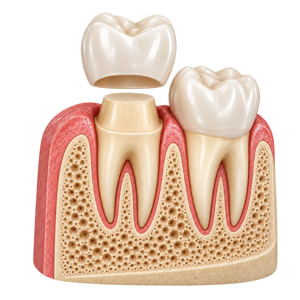 petradent dental crown transparent